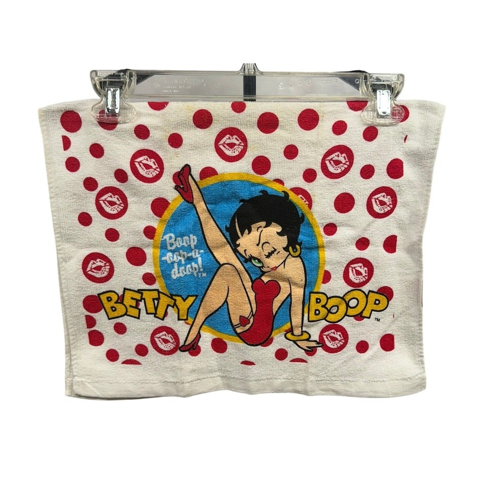 Vintage Retro‎ Betty Boop Graphic White and Red Polka-dot Cotton Hand Towels